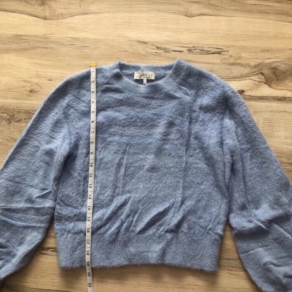 Wayf Blue Crew Neck Sweater with Balloon Sleeves - Picture 6 of 7